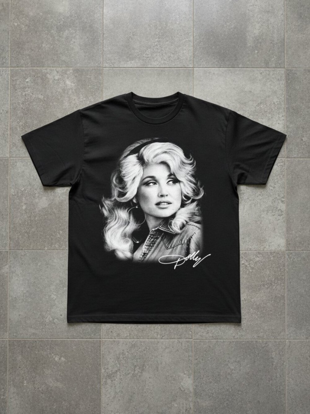Dolly Parton Vintage Black & White Portrait Graphic T-Shirt Country Music Tee